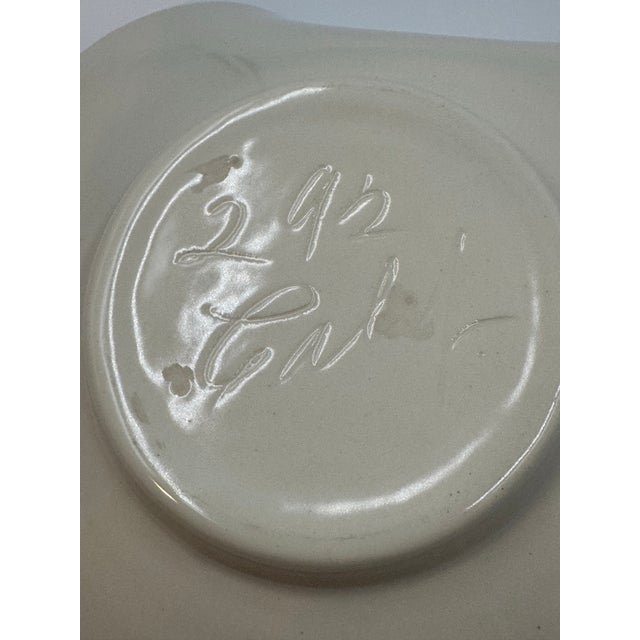 1950s Vintage Mid-Century Blush Pink Art Pottery Bowl, Organic Form For Sale - Image 5 of 6