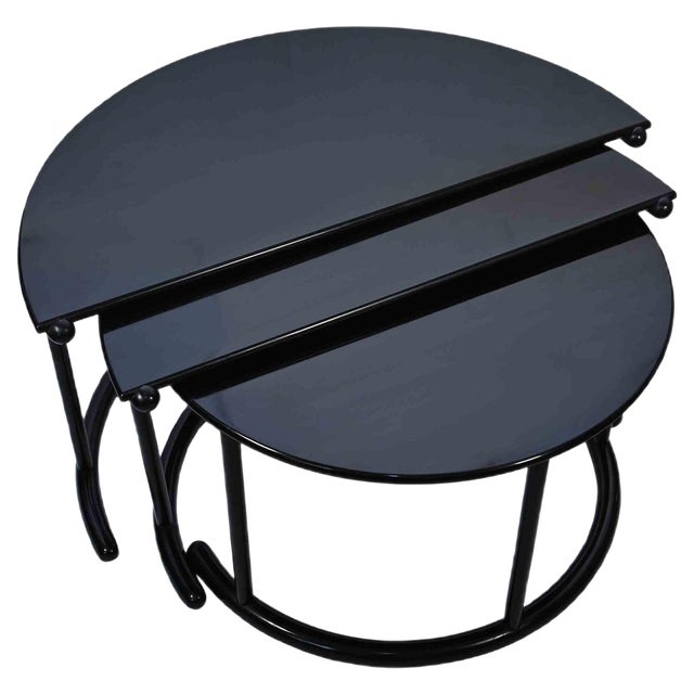 Three Tier Coffee Table by Gianfranco Frattini for Morphos, Acerbis, 1980s, Set of 3 For Sale