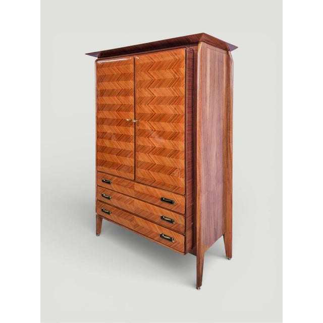 Brown Mid-Cntury Modern Italian Wardrobe in Teak from La Permanente Mobili Cantu, 1950s For Sale - Image 8 of 18