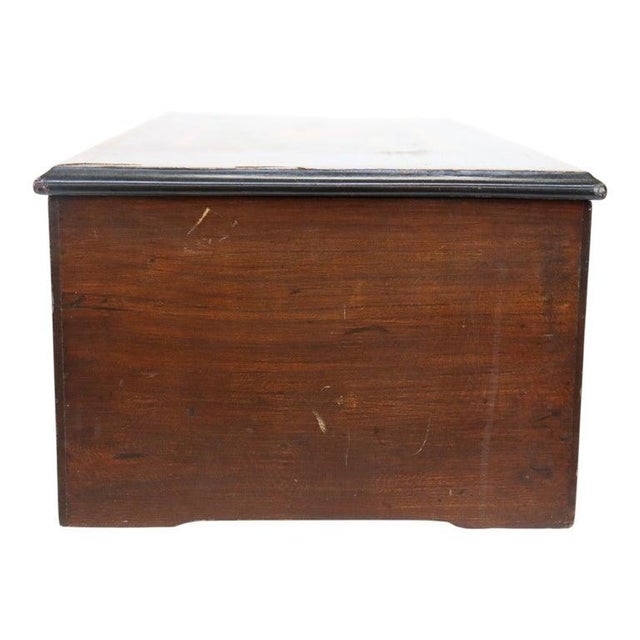 Brass Antique Swiss Rosewood, Marquetry Inlay & Ebonized Cylinder Music Box C1890 For Sale - Image 8 of 11