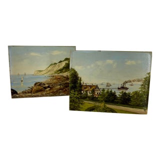 Set of Two Small Danish 19th Century Oil Paintings, Circa 1850s For Sale