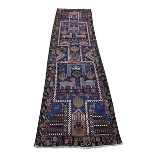 Tribal Oriental Hallway Handmade Runner Rug For Sale