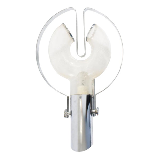Aldo Nason Mazzega Italian Space Age Chrome and Glass Wall Sconce For Sale
