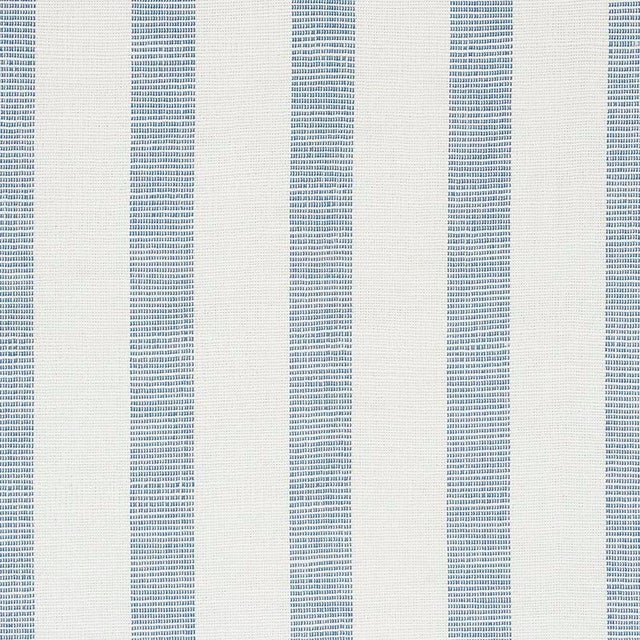 Sample - Schumacher Ketley Performance Stripe Fabric in Blue For Sale
