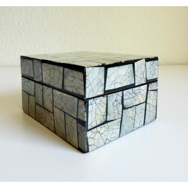 Silver Late 20th Century R & Y Augousti Style Mother of Pearl Box For Sale - Image 8 of 9