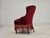 Danish Cocktail Lounge Chair in Cherry-Red Furniture Velour, 1950s For Sale - Image 13 of 17