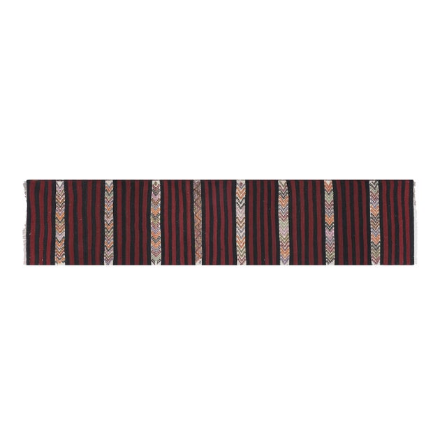 Striped Turkish Kilim Runner Rug 2'3" x 10'2" 26" x 122" / 68 x 310 Cm Hand woven with high quality pure wool Excellent...