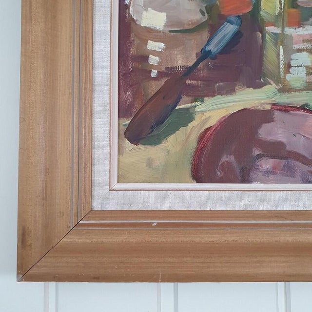 1950s 1950s Mid-Century Swedish Modernist Artist Studio Still Life Oil Painting by Uno Hubert Karlsson For Sale - Image 5 of 18