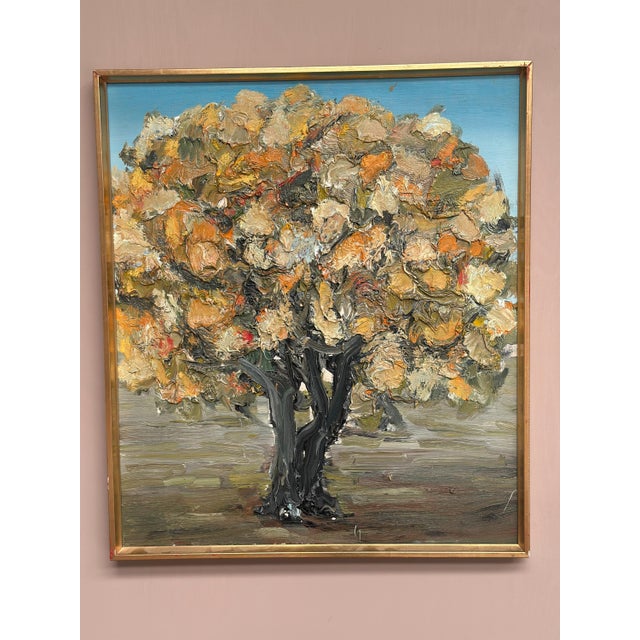 Mid-Century Modern Nils Olsson, Chestnut Tree in Bloom, 1950s, Oil Painting on Canvas, Framed For Sale - Image 3 of 18