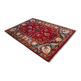 Hand-Knotted Oushak Rug New For Sale