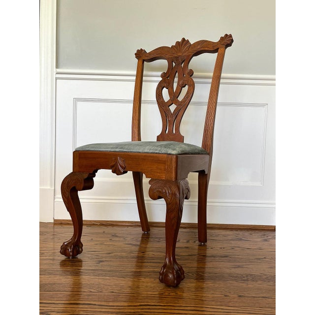 Wood Late 20th Century Maitland Smith Chippendale Style Side Chairs, set of 4 For Sale - Image 7 of 8