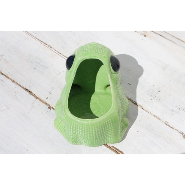 Vintage Green Hobnail Frog Planter in the Style of Jean Roger For Sale - Image 10 of 13