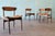 Beech and Seagrass dining chairs designed by Ib Kofod Larsen for Selig. Uncommon design. Danish design cues reminiscent of...