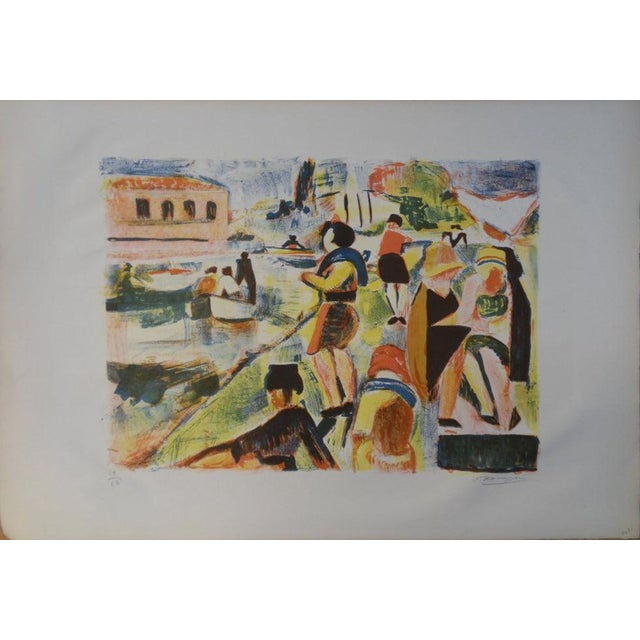 François Desnoyer, Bord de rivière, Lithograph For Sale