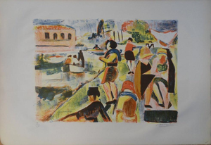 François Desnoyer, Bord de rivière, Lithograph