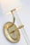 Abigail Large Sconce in Soft Brass and Clear Wavy Glass with Linen Shade Designer: Marie Flanigan Height: 18" Extension:...