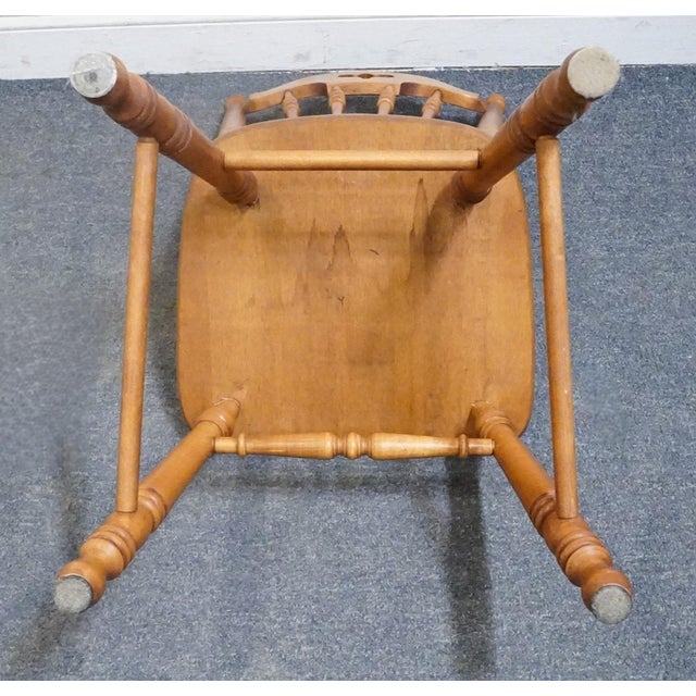 Tell City Furniture Solid Hard Rock Maple Colonial Early American Spindle Back Dining Side Chair For Sale - Image 9 of 10