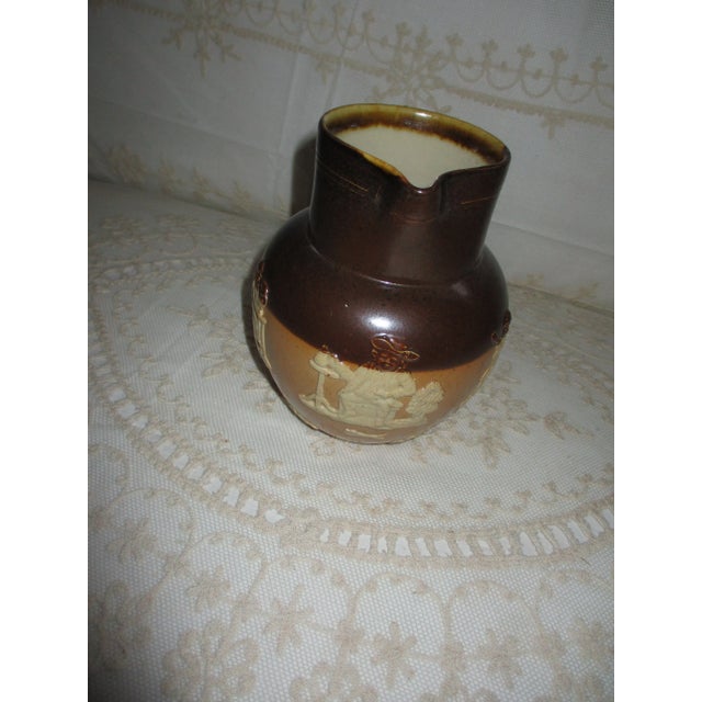 Royal Doulton Antique Royal Doulton Lambeth Ware Pitcher Jug Windmill, Tree 1880s For Sale - Image 4 of 6