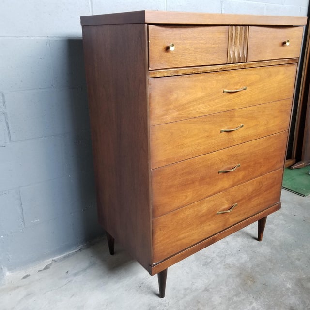 1960s Bassett Furniture Mid Century Walnut Highboy Dresser Chairish