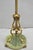Antique Art Deco Brass & Green Onyx Pole Floor Lamp. Circa Early 20th Century. Measurements: 68 H (to finial) x 55" H (to...