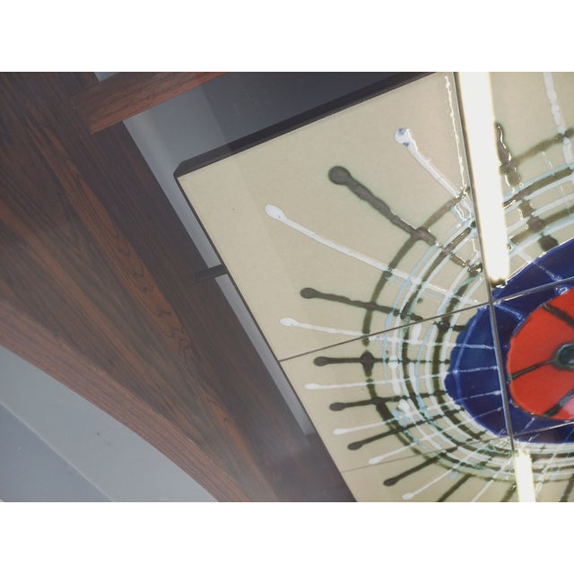 Vintage Round Coffee Table in Rosewood and Ceramic from Vallauris, 1970s For Sale - Image 11 of 18