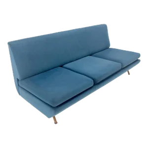 Marco Zanuso Sofa for Arflex Mid Century Italian Modern Teal Upholstery