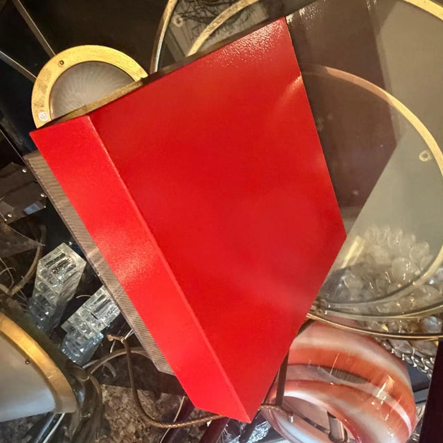 1970s Mid-Century Modern Red Painted Metal and Plexiglass Ceiling Light by Fael For Sale - Image 10 of 18