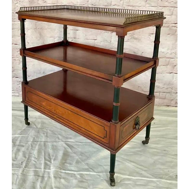 Beacon Hill Beacon Hill Mahogany Etagere Side Table With Brass Gallery For Sale - Image 4 of 13