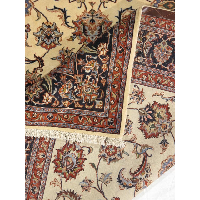 Vintage Hand-Knotted Persian Mashad Rug 7'3" X 9'0" For Sale - Image 4 of 4