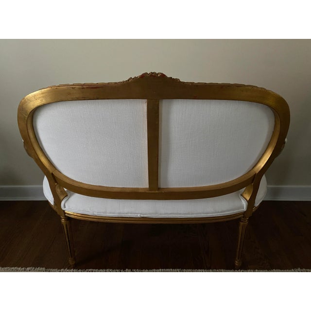 Wood 1940s Giltwood Louis XV Style Settee For Sale - Image 7 of 10