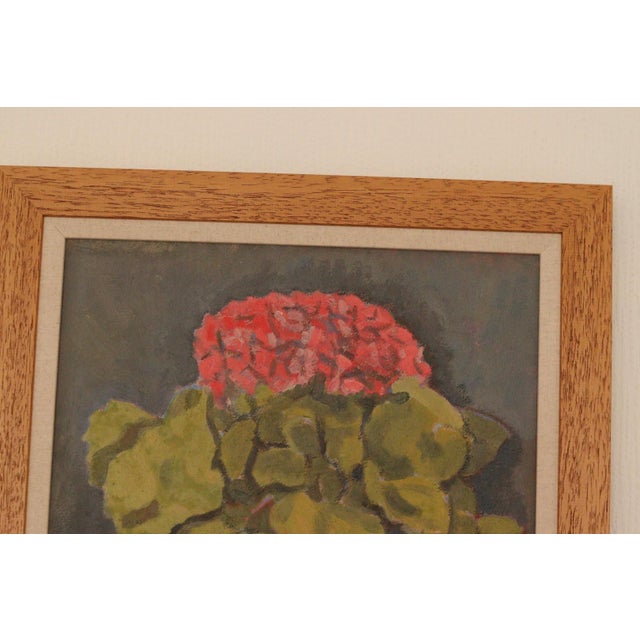 Olax, Pink Hydrangea with Fruit, 1950, Oil on Panel, Framed For Sale - Image 15 of 18