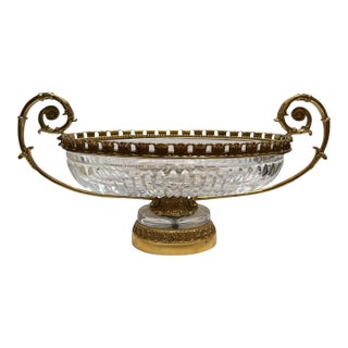 Antique Baccarat French Crystal and Gilt Bronze Centerpiece Urn Form Bowl For Sale