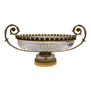 Antique Baccarat French Crystal and Gilt Bronze Centerpiece Urn Form Bowl