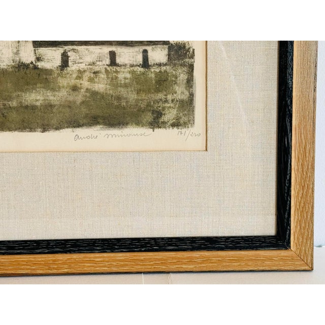 Printmaking Materials Vintage 1960s “Eglise” Lithograph by Andre Minaux For Sale - Image 7 of 8