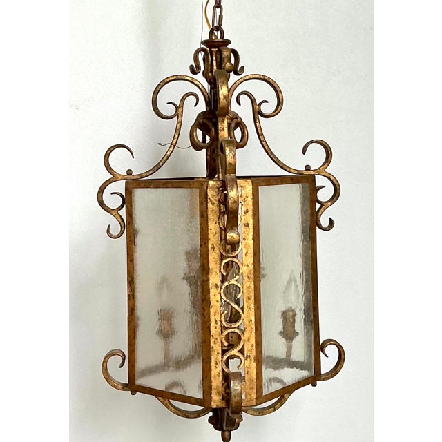 Gold Vintage Regency Gilt Rings Lantern For Sale - Image 8 of 12