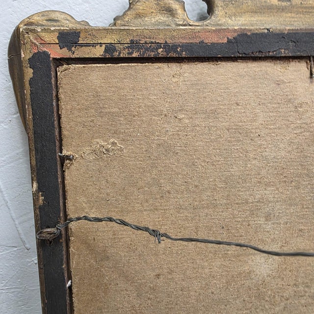 1930s Art Deco Wood Picture Frame, Gold Polychrome Floral Crest, 8x10 For Sale - Image 14 of 14