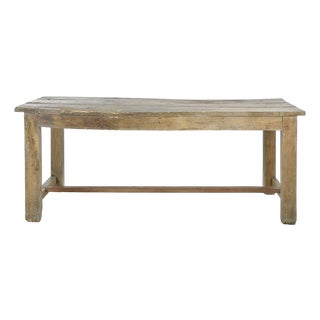 Long Antique Solid Wood Table For Sale