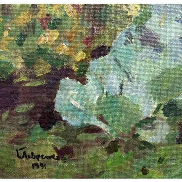 Boris Lavrenko, In the Garden, Oil on Canvas, 1991 For Sale - Image 4 of 10