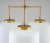 Large Chandelier in Brass and Opaline Glass attributed to Høvik Lys, Norway, 1950s For Sale - Image 4 of 10