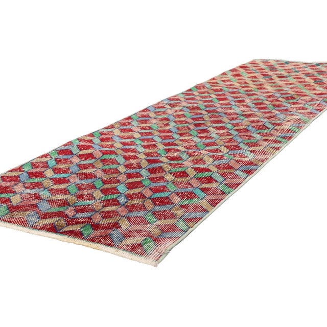 54094 Zeki Muren Vintage Turkish Sivas Rug, 02'02 x 07'04. The Infinite Tesserae: A Zeki Müren Sivas Masterpiece of...