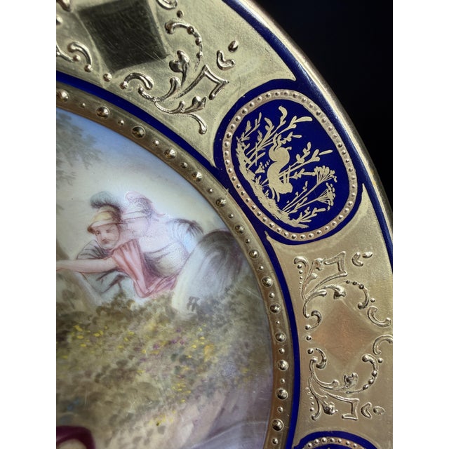 Gold Porcelain Rinaldo and Armida Cabinet Plate by F. Ott for Royal Vienna, 19th Century For Sale - Image 8 of 14