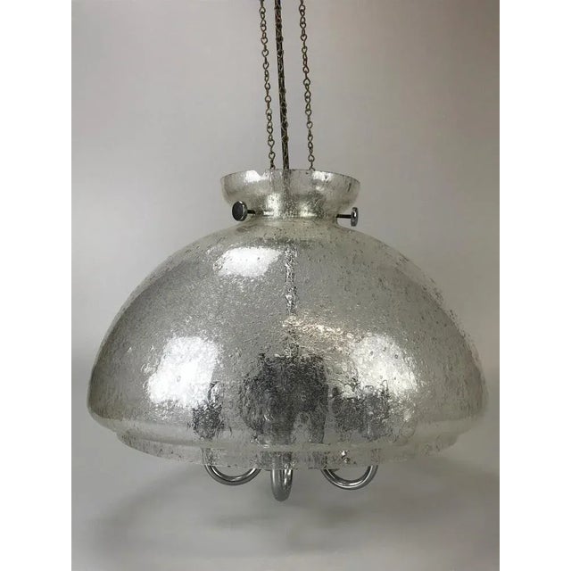 Metal Mid-Century Space Age Ceiling Lamp in Glass from Doria Leuchten For Sale - Image 7 of 9