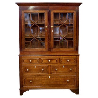Welsh Oak and Mahogany Cupboard, 1800s For Sale