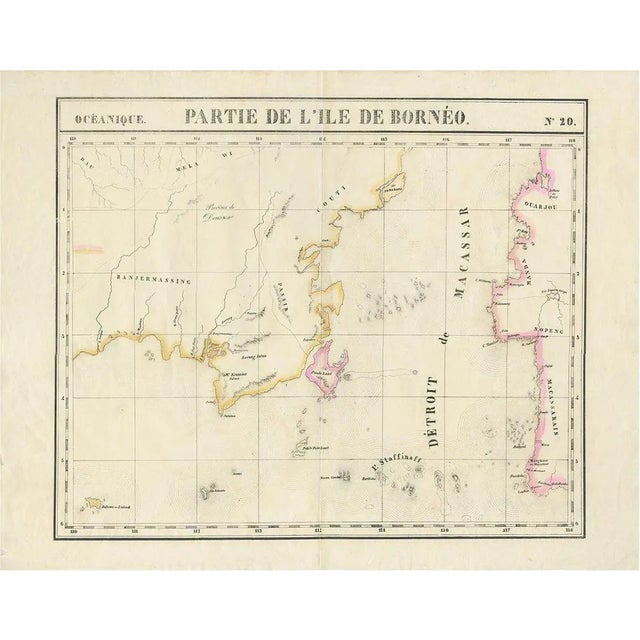 Antique Map of Borneo and Sulawesi in Indonesia, 1825 For Sale