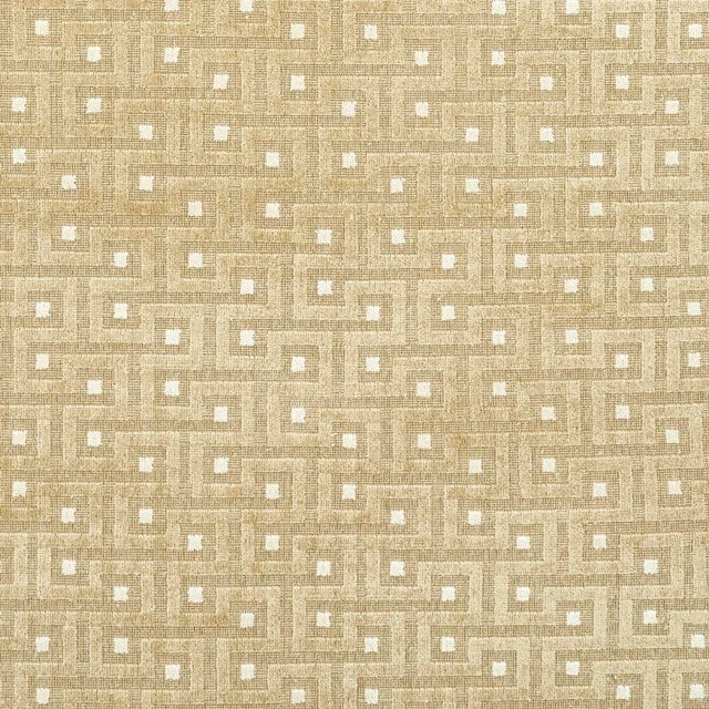 Schumacher Lalano Linen Velvet Fabric in Gold Patina For Sale