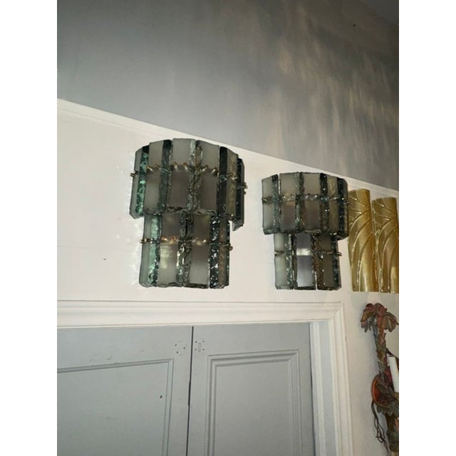 Murano Ice Block Sconces - a Pair For Sale In Dallas - Image 6 of 6