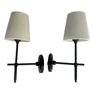 Visual Comfort Bryant Glass Sconces - a Pair For Sale