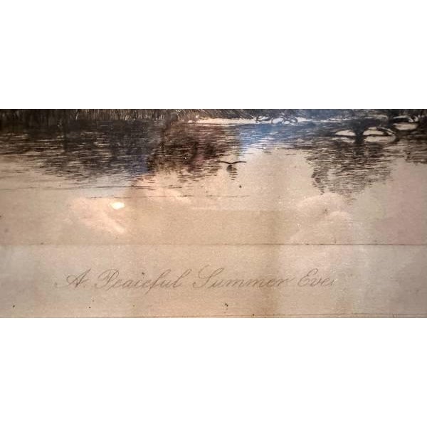 Contemporary Late 19th Century Ernest C. Rost Etching - "A Peaceful Summer Eve" For Sale - Image 3 of 7