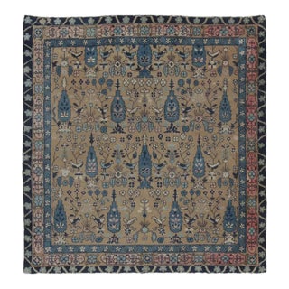 Antique Chinese Ningxia Square Rug Pair With Flora & Fauna Play - Rug & Kilim For Sale