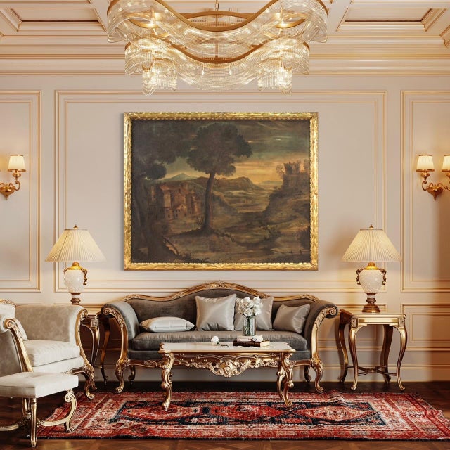 Italian Artist, Landscape, 1750, Oil on Canvas, Framed For Sale - Image 7 of 16